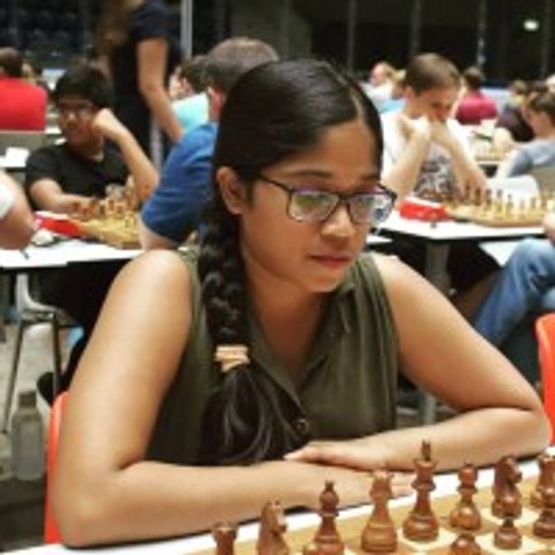 WIM Sahajasri Cholleti at a chess tournament